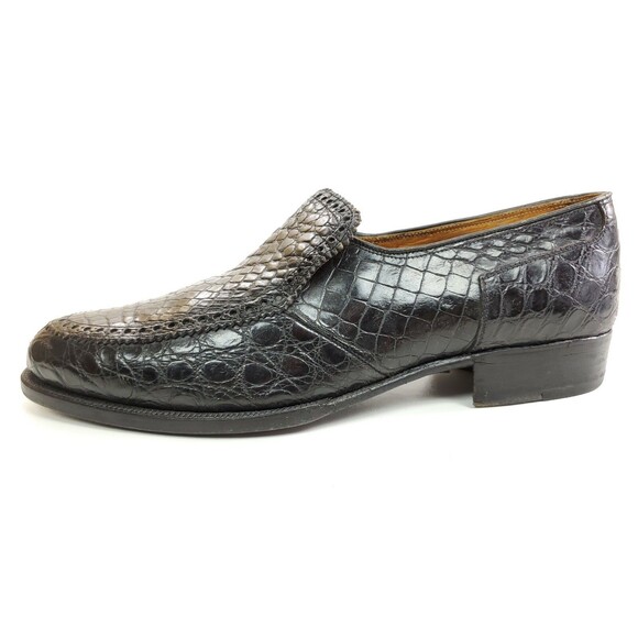 Vintage Stuart McGuire Slip-on Loafers Size 7.5 D Genuine Alligator Black Shoes main image 5